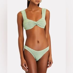 Bound by Bond-Eye Sonny Crop and Palmer Brief Bikini Set in Green Mint Lurex